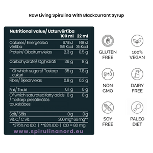 Raw Living Spirulina With Berry Syrup