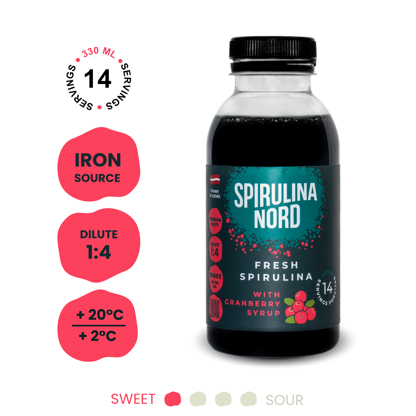 Cranberry Natural Spirulina benefits 330ml #DZ330 #en