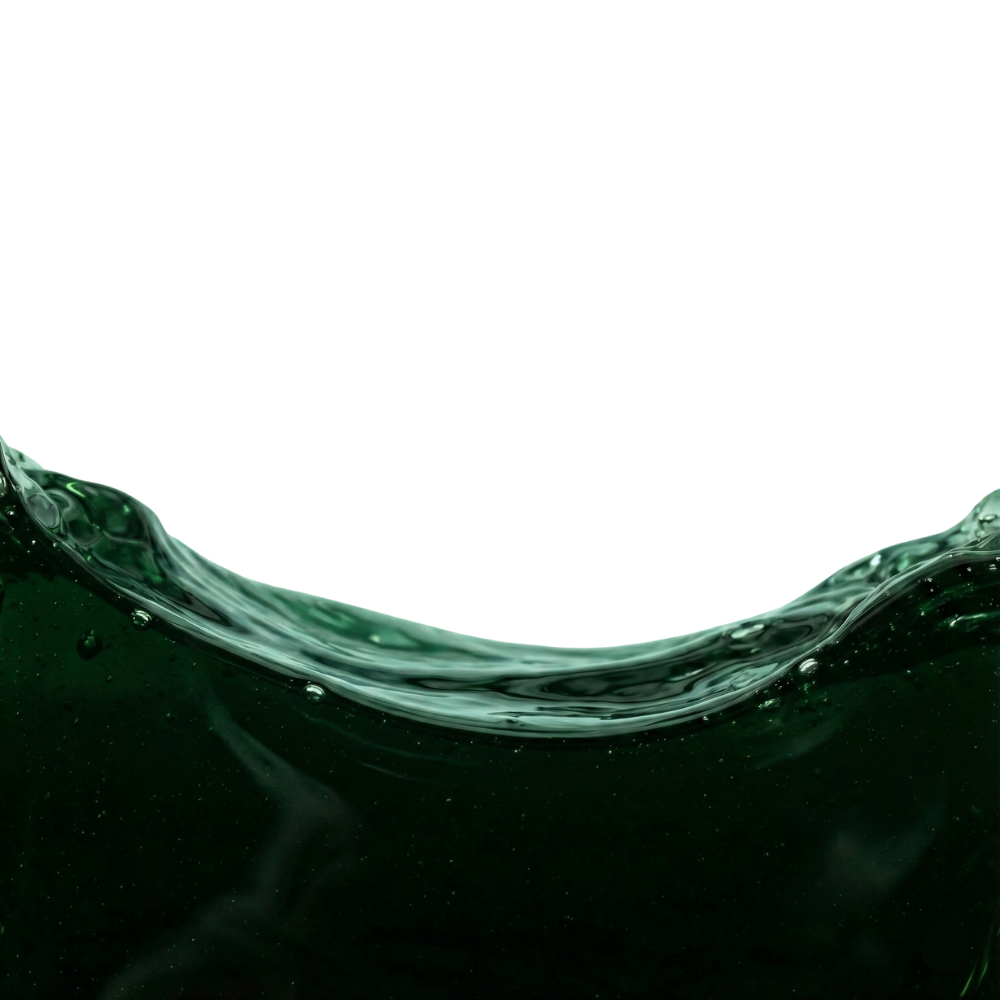 A wave of fresh, liquid, dark green spirulina 