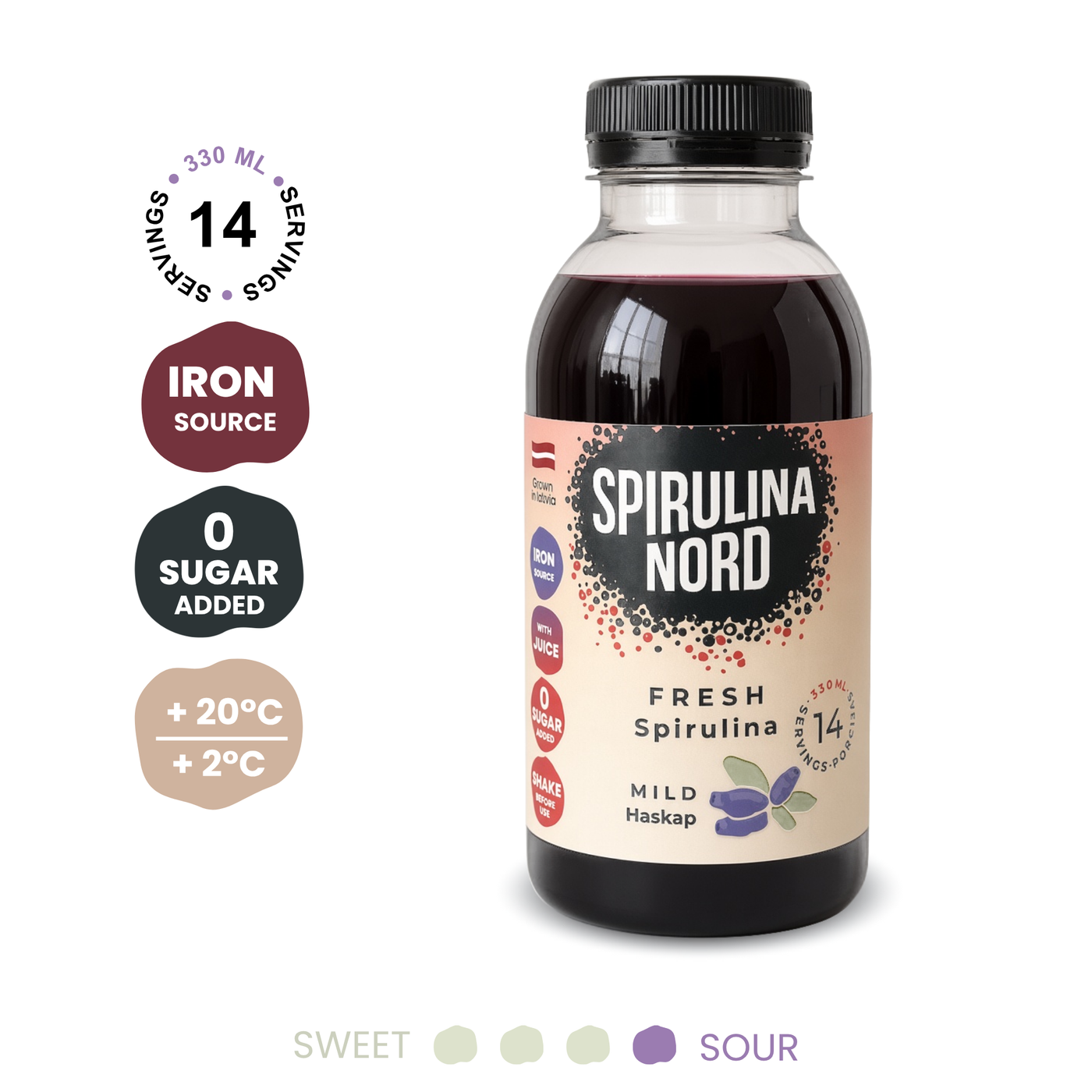 Mild haskap fresh spirulina 330ml #H330 #en