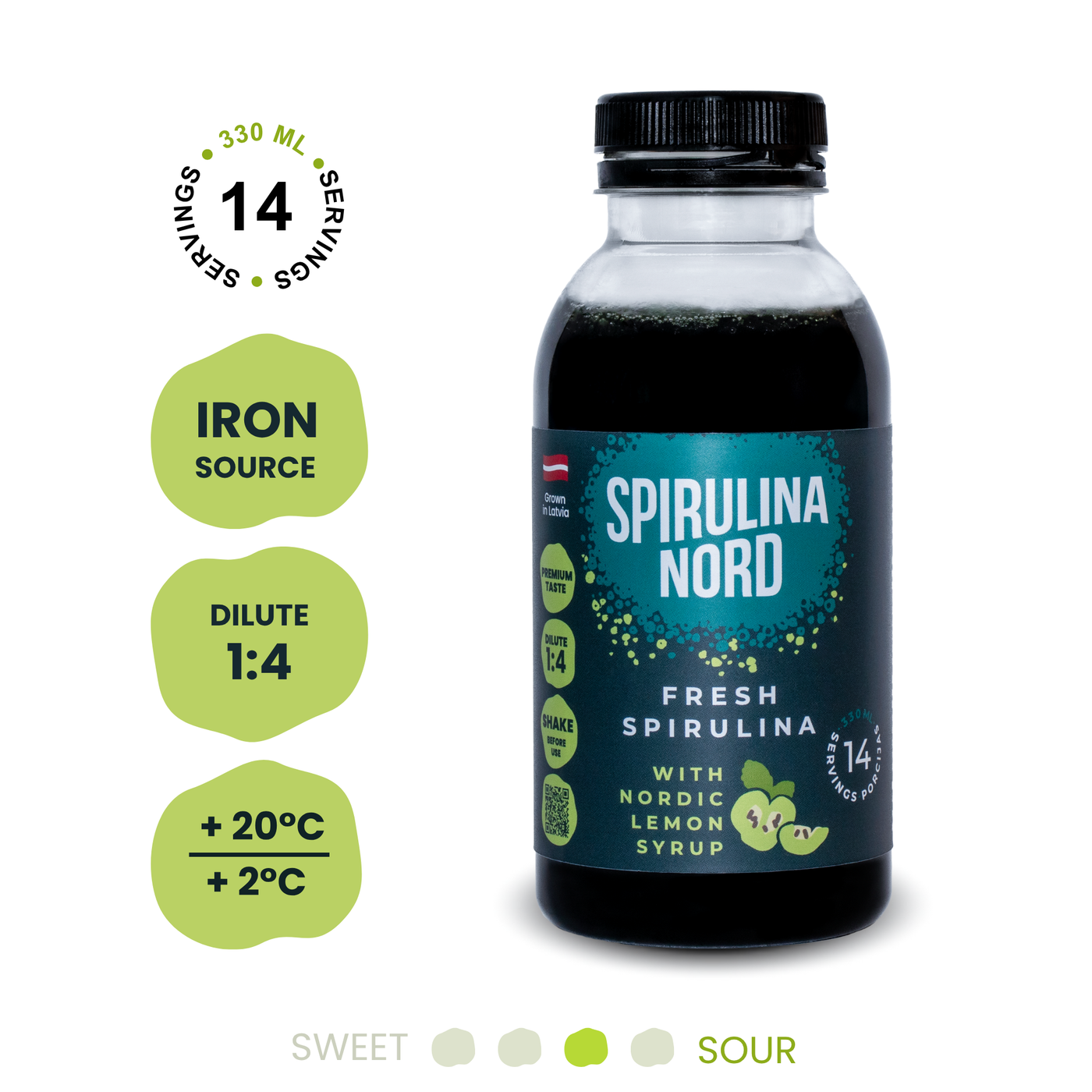 Nordic Lemon Natural Spirulina benefits 330ml #C330 #en