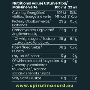 SpirulinaNord® Raw Living Spirulina With Berry Syrup
