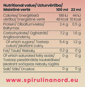SpirulinaNord® Raw Living Spirulina With Cranberry-Apple Juice