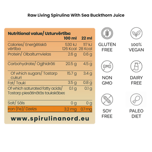 Raw Living Spirulina With Sea Buckthorn Juice