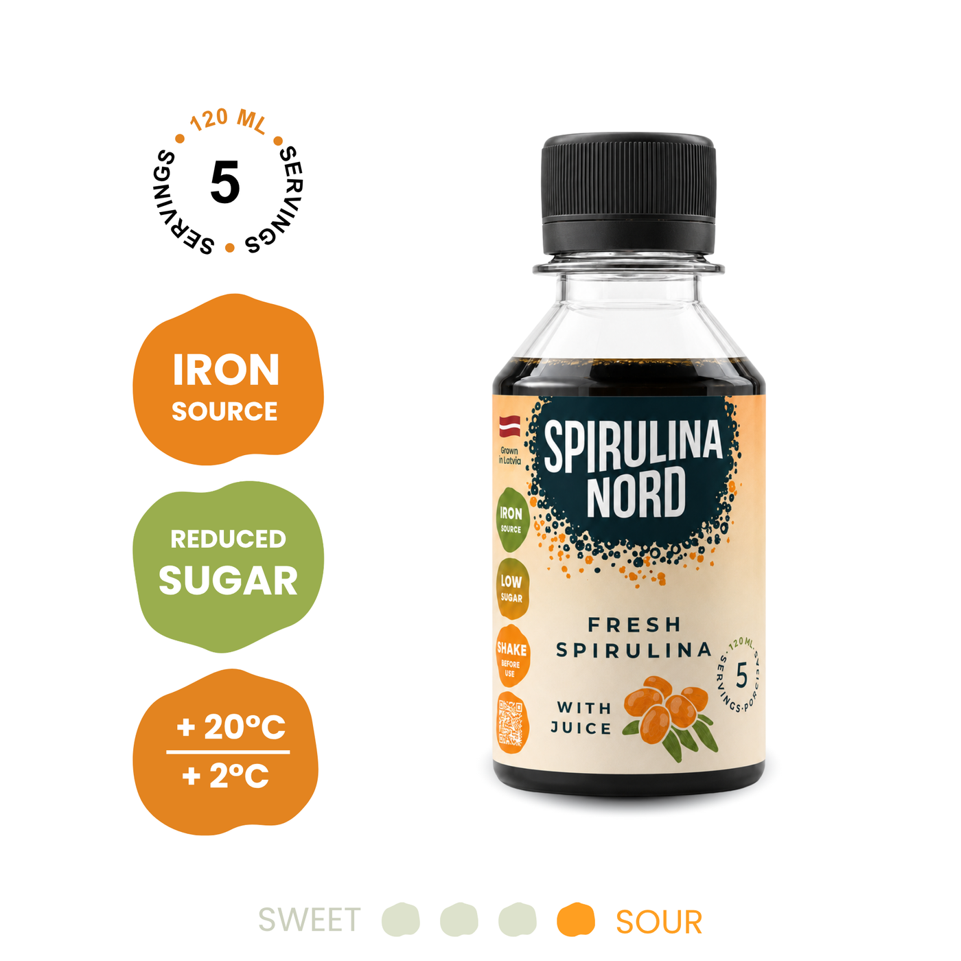 Sea Buckthorn Natural Spirulina 120ml #S120 #en