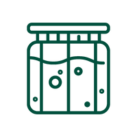 Green icon of a spirulina bioreactor on a white background