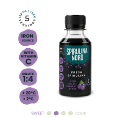 SpirulinaNord® svaiga spirulīna ogu sīrupā 120ml